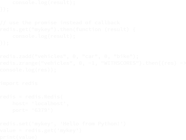 Background image of sample redis code